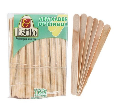 Abaixador de Língua em madeira c/100 Estilo